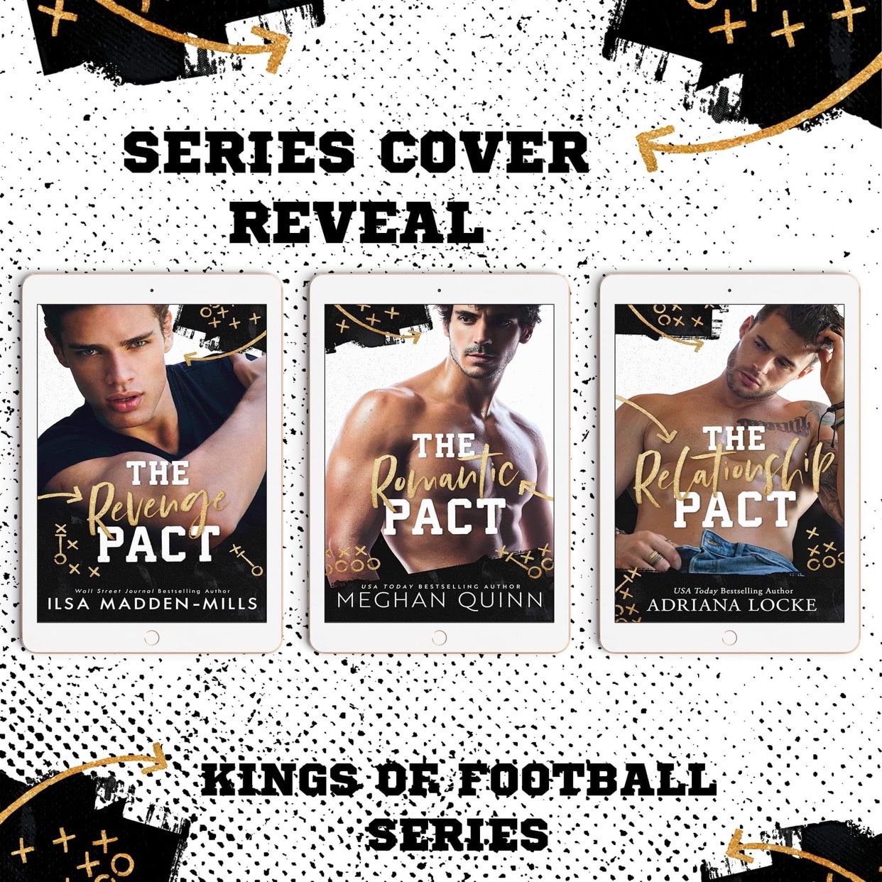 Kings of Football Series by #IlsaMaddenMills, #MeghanQuinn & #AdrianaLocke [Cover Reveal]